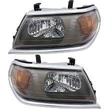 For Mitsubishi Montero Sport Headlights Lamps Set 2000 Halogen Driver and Passenger Side