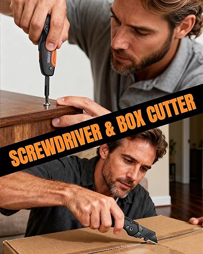 Miniatura 5 de 4 en 1 cortador plegable multiherramienta para cuchillos, navajas para trabajo, cuchillo de cambio rápido, clip para cinturón, almacenamiento de