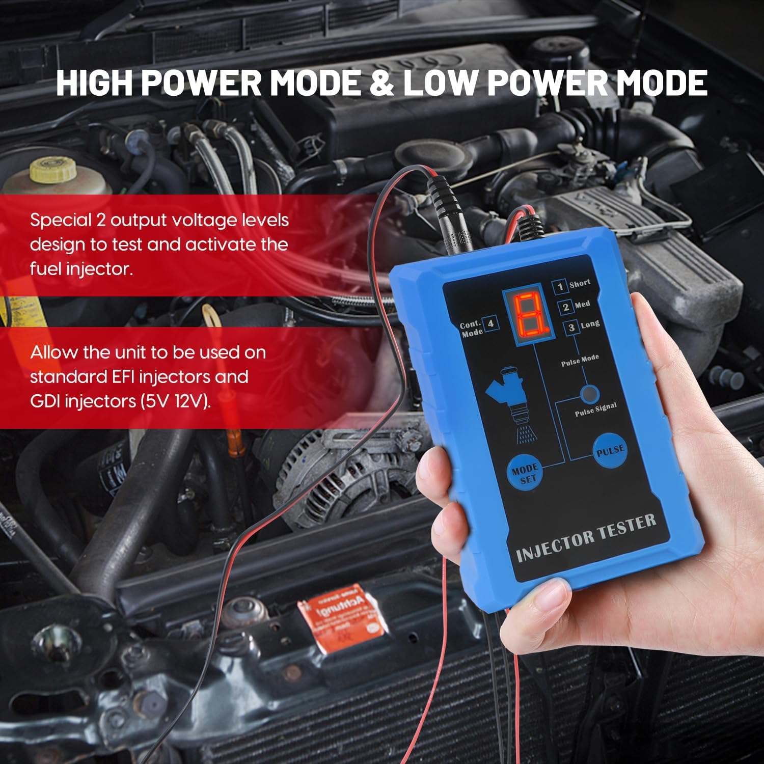 V209 Fuel Injector Cleaner Machine, 110V 4-Cylinders Heated Ultrasonic Injector Cleaner Kit with 10 Functions, Diesel & Gasoline Fuel Injector Tester for Car Motorcycle GDI/EFI/FSI Injectors