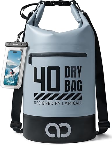 Miniatura 10 de Lamicall Dry Bag Mochila Impermeable - [Duradera y Flotante] 5L/10L/20L/30L/40L Bolsa Grande a Prueba de Agua con Funda Impermeable para Teléfono