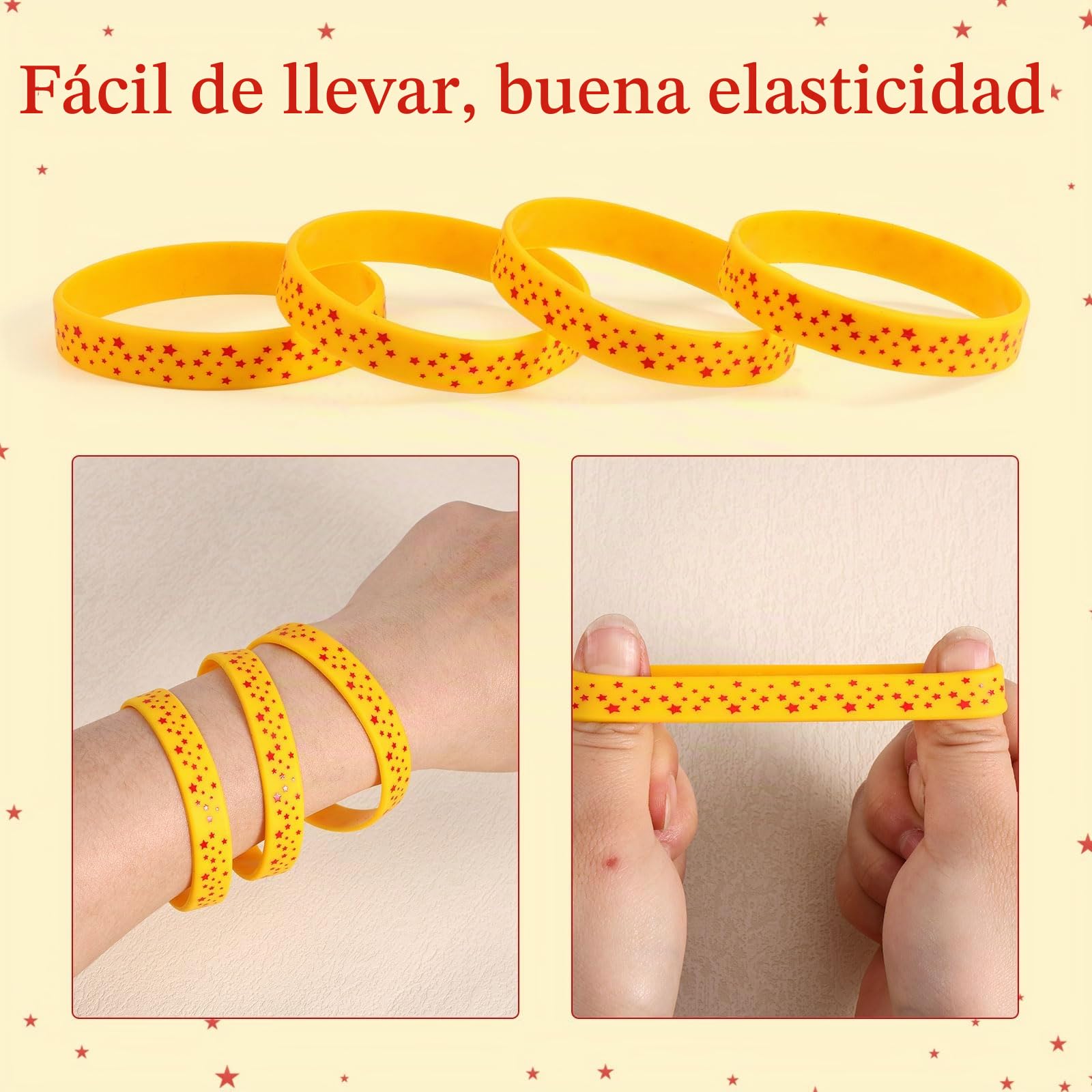 SAVITA 24uds Pulseras Bolas de 7 Estrellas, Pulseras Silicona con Temática Anime con Estampado Estrellas Decoraciones para Fiestas Cumpleaños Anime de Dibujos Animados