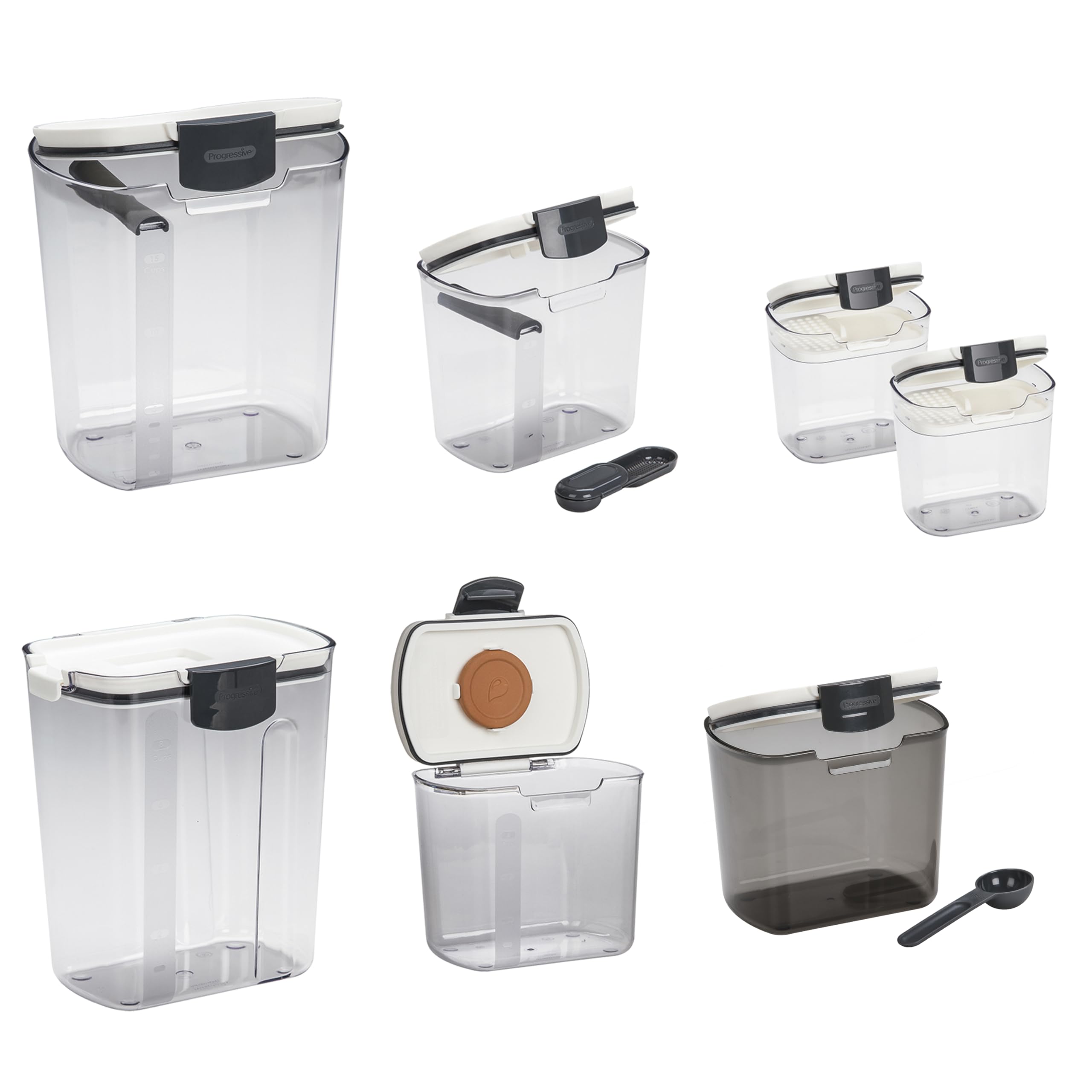 ProKeeper Baker's Airtight Kitchen Storage Canister Container Set for Flour, Sugar & More, Keeps Ingredients Fresh, with Accessories (Multicolor, 7- Piece)