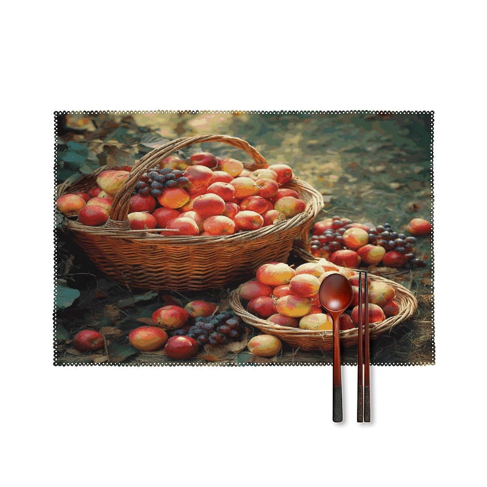Fekiloot Style Fruit Harvest Placemats Set Of 6,Table Mat