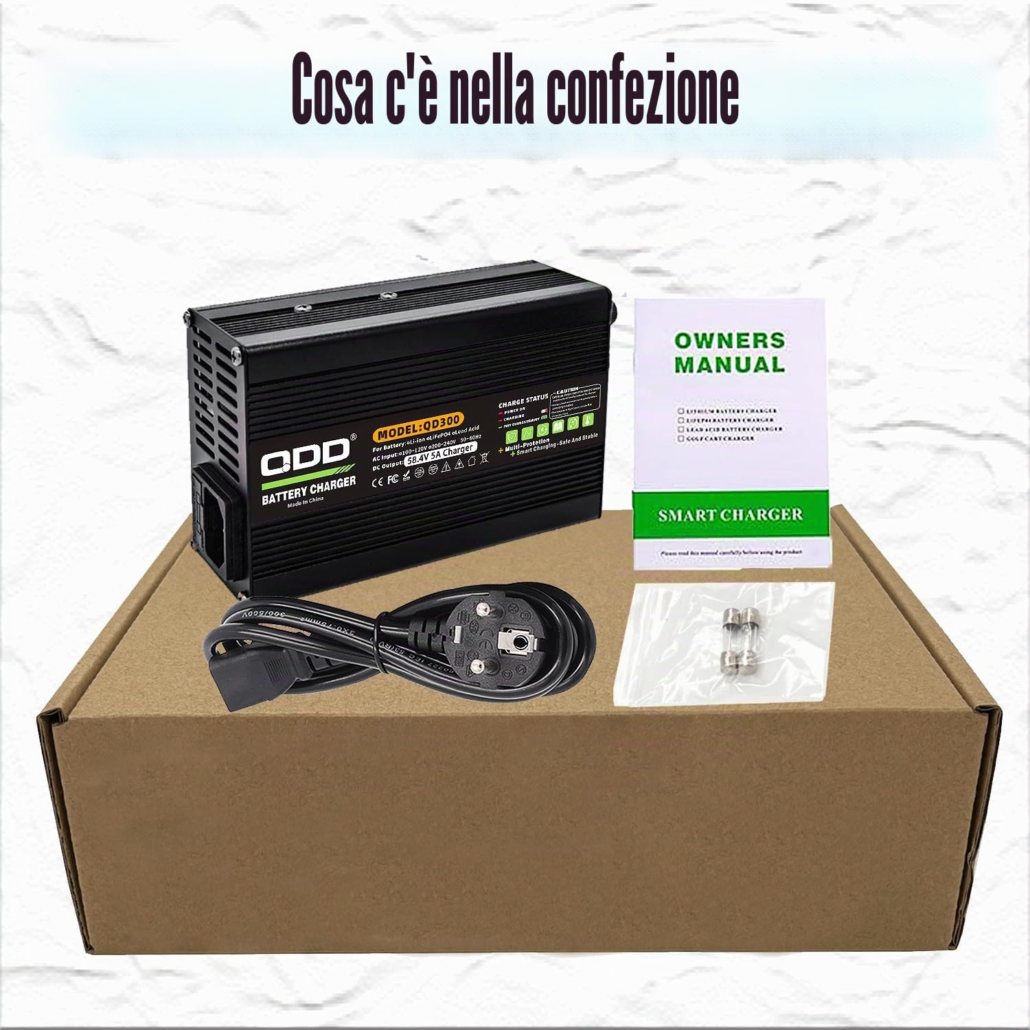 QDD 58,4 V 5 A Caricabatterie 58,4 V LiFePO4 Batteria Smart Caricabatterie Usato per 16S 48 V LiFePO4 Batteria ad alta potenza