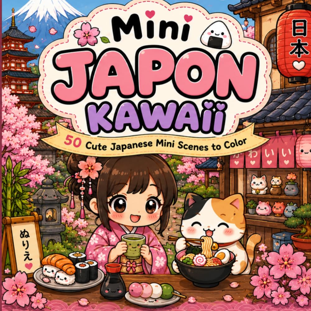 Mini Japon Kawaii: 50 Adorable Mini Japanese Scenes to Color
