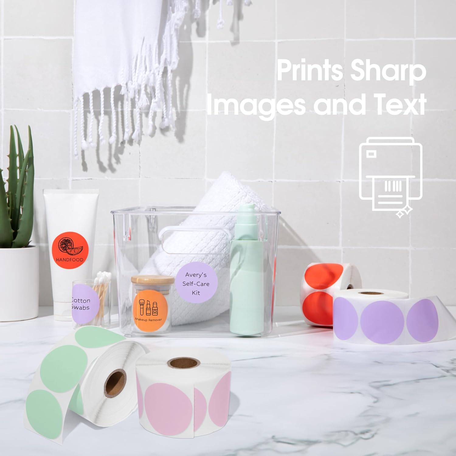 Spartan Industrial - 2" Direct Thermal Multicolored Labels (5 Rolls, 750/Roll) Perforated Custom Circle Logo Stickers - Compatible with Rollo, Zebra, MUNBYN Desktop Printers - Image 3