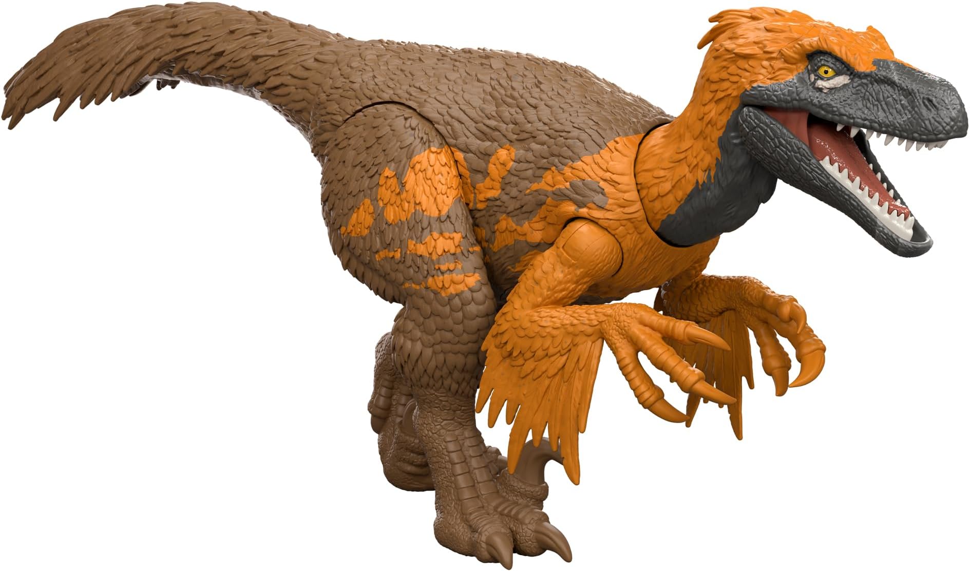 Mattel Jurassic World (Jurassic World) Action Figure Roaring! Yutyrannus - Kids' Figure Dinosaur Toy, Moves, Large, Total Length: Approx. 12.1 inches (30.7 cm), Ages 4 and Up, Brown JGC80