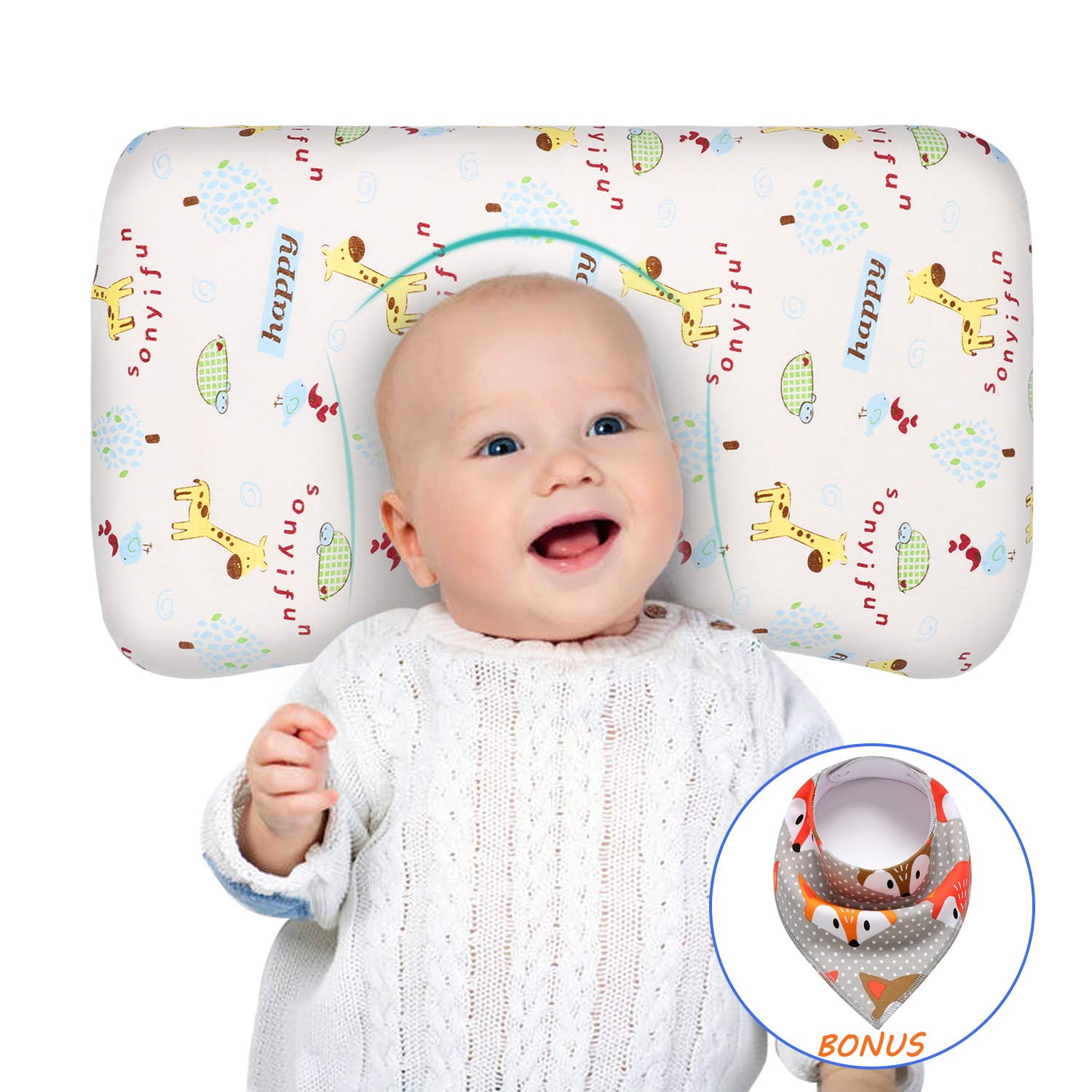 Baby Pillow For Sleeping Memory Foam Unisex Infant Pillow Baby