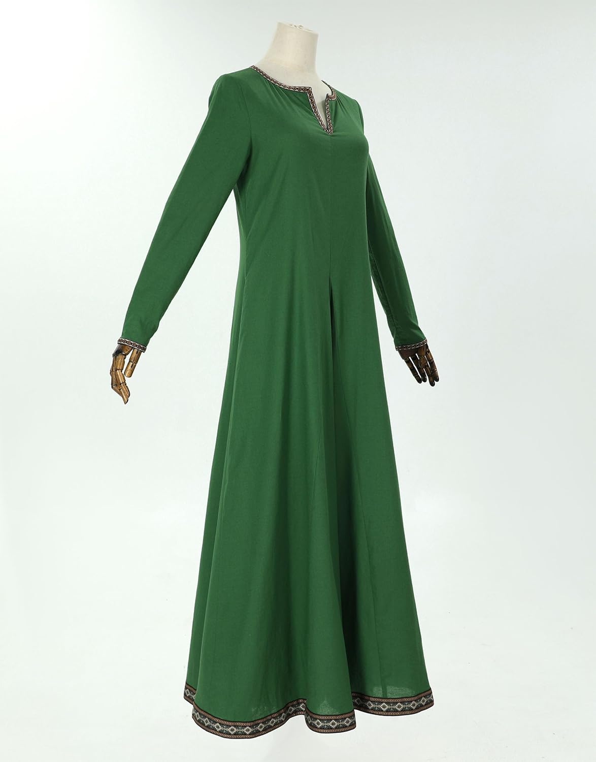 miccostumes Women's Viking Dress Medieval Cosplay Costume Linen Blendy Long Sleeve Underdress - Image 2