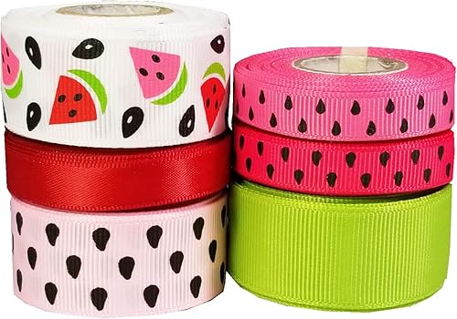 Cinta de grogrén con estampado de sandía de 38-78 pulgadas para envolver paquetes de regalo, diseño floral, clip para el cabello, costura,