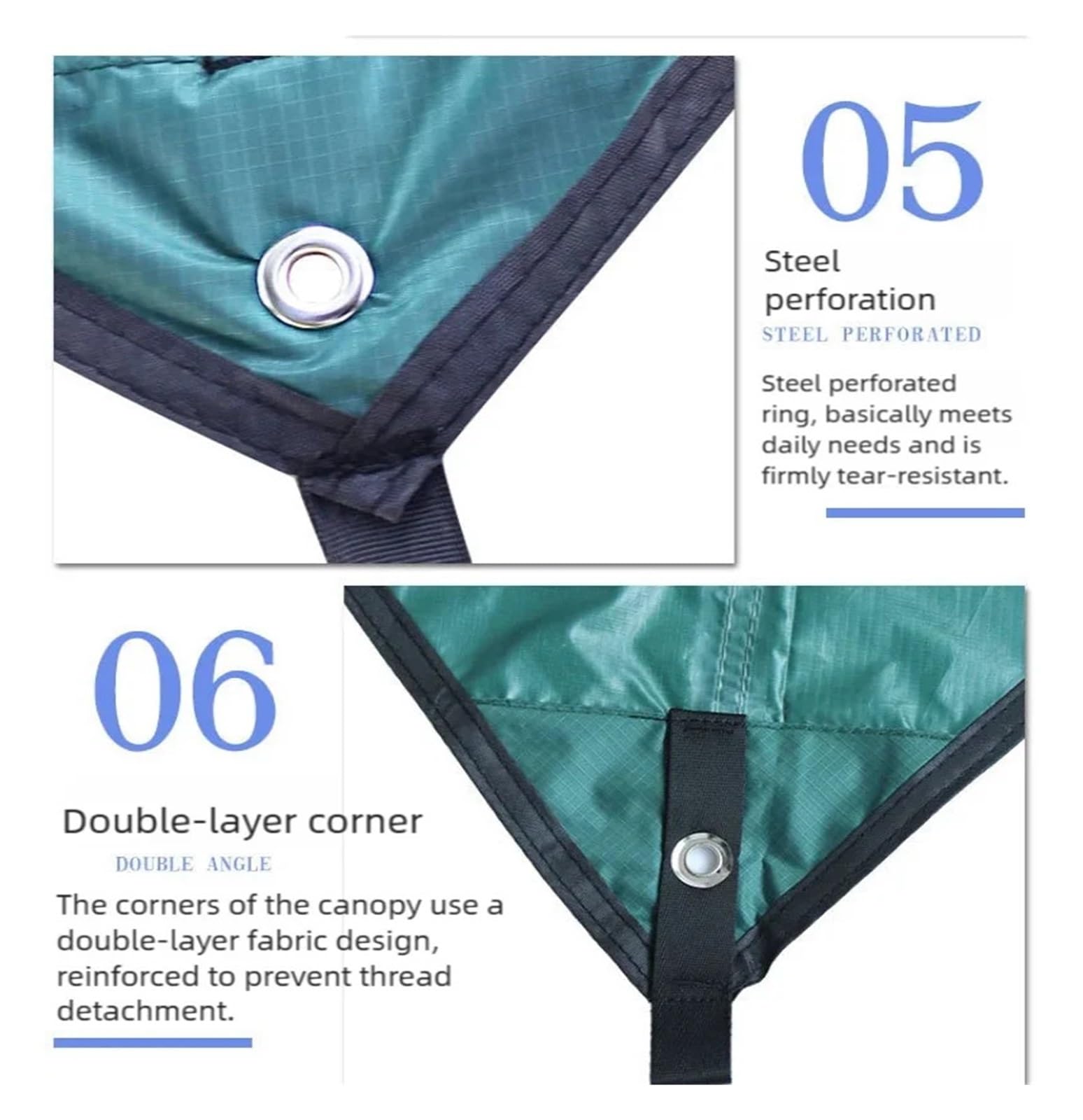 Bâche de camping légère et imperméable - Accessoires de camping - Auvent de tente - Auvent de pluie pour randonnée, plage, pêche, voyage en plein air (kaki)