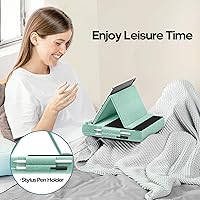 Vista 3 de KDD Tablet Pillow Stand, Multi-Angle Viewing Ipad Holder for Lap, Bed and Desk, Foldable Soft Pad Dock with Stylus Mount Compatible with Ipad Pro