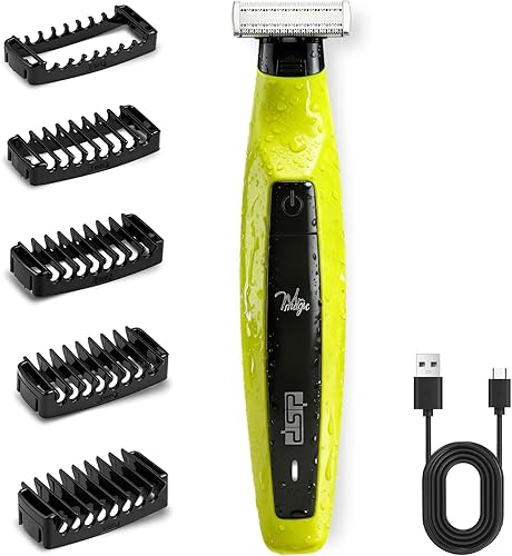 DSP Recortadora y afeitadora eléctrica de barba, recortadora de vello facial y corporal para hombres, bloqueo de viaje, bajo ruido, maquinilla de