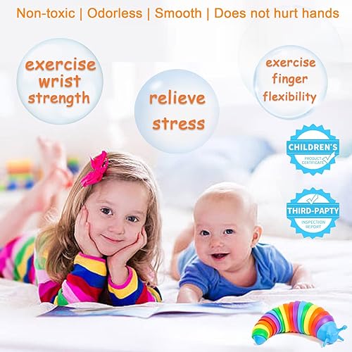 Miniatura 2 de IFiwin 3 piezas Fidget Slug Slug Fidget Toys para niños autistas y adultos, juguetes sensoriales para autismo, juguetes para el estrés, juguetes