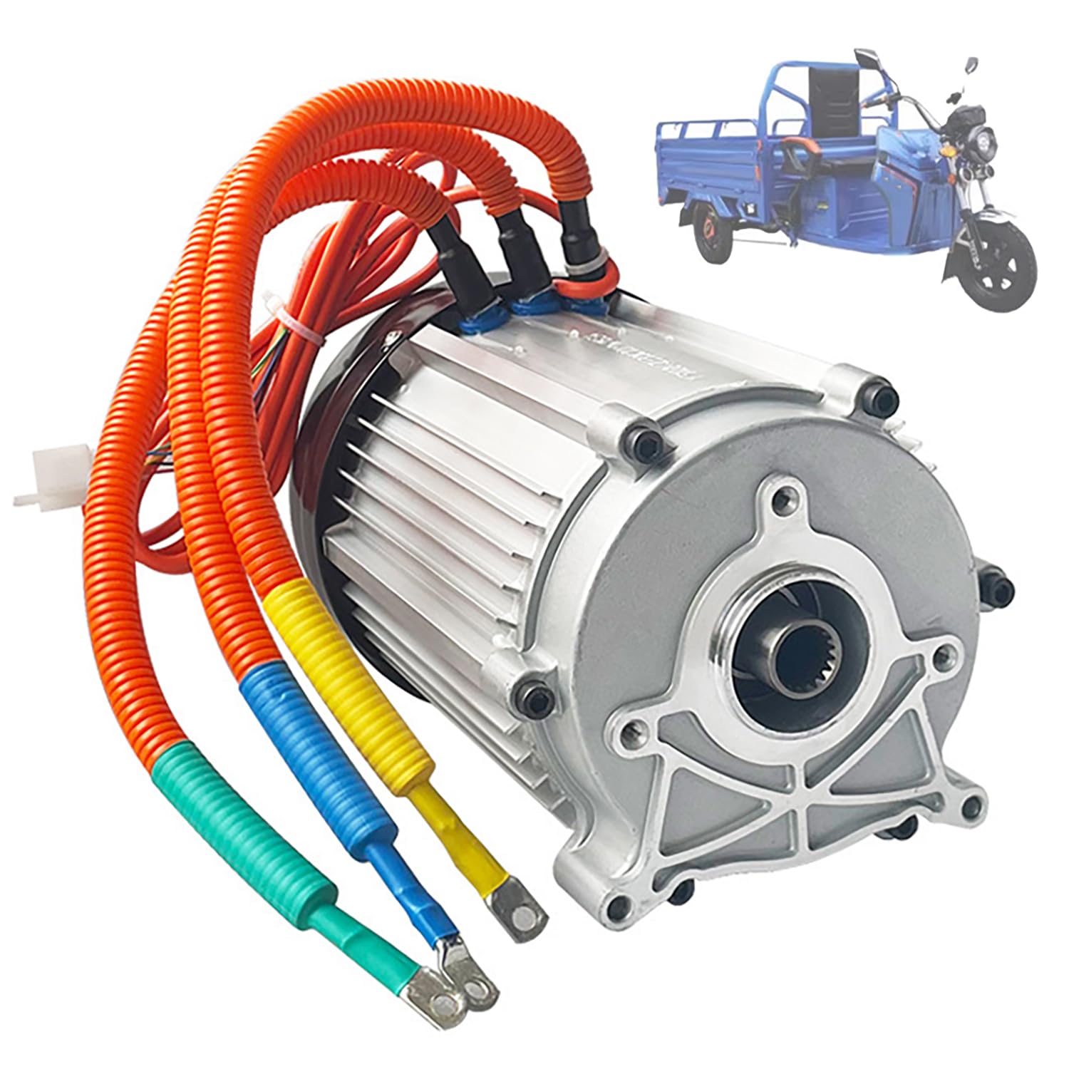 1500W - 3000W Eelectric Tricycle Brushless Motor DC 60V 72V Permanent Magnet High Torque Motor,18T Gear Shaft for Electric Go-Karts, Tricycles, Atvs, Quad Bikes, DIY Parts,72v,1500W