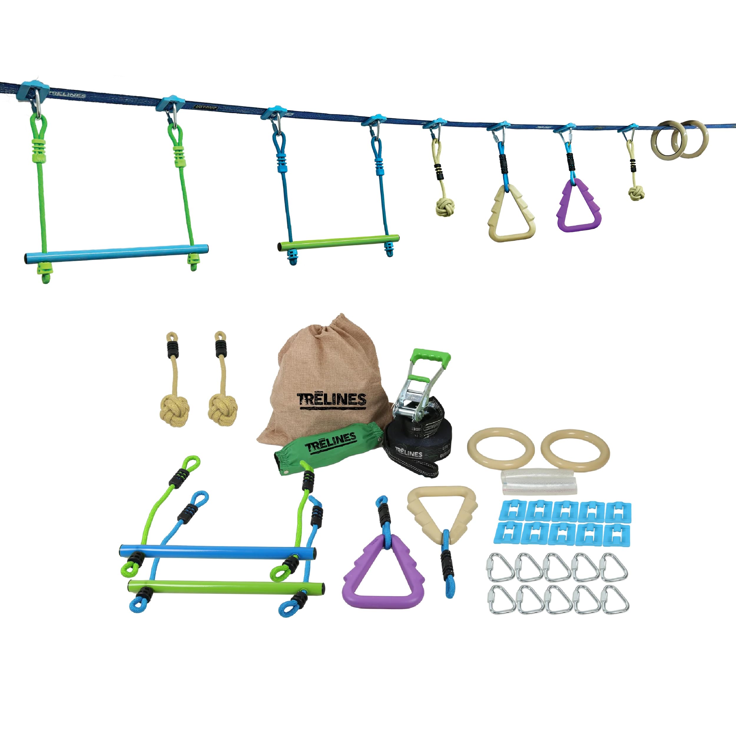 Hape Trelines Ninja Adventure Line 36 ft - Black Metal Swing Set