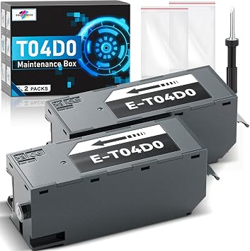 T04D0 Maintenance Box Compatible Replacement for Epson Ecotank ET-7700 ET-7750 ET7700 ET7750 7700 7750 Printers, Compatible Replacement for Epson Ink Maintenance Box T04D0/04d0 2 Packs