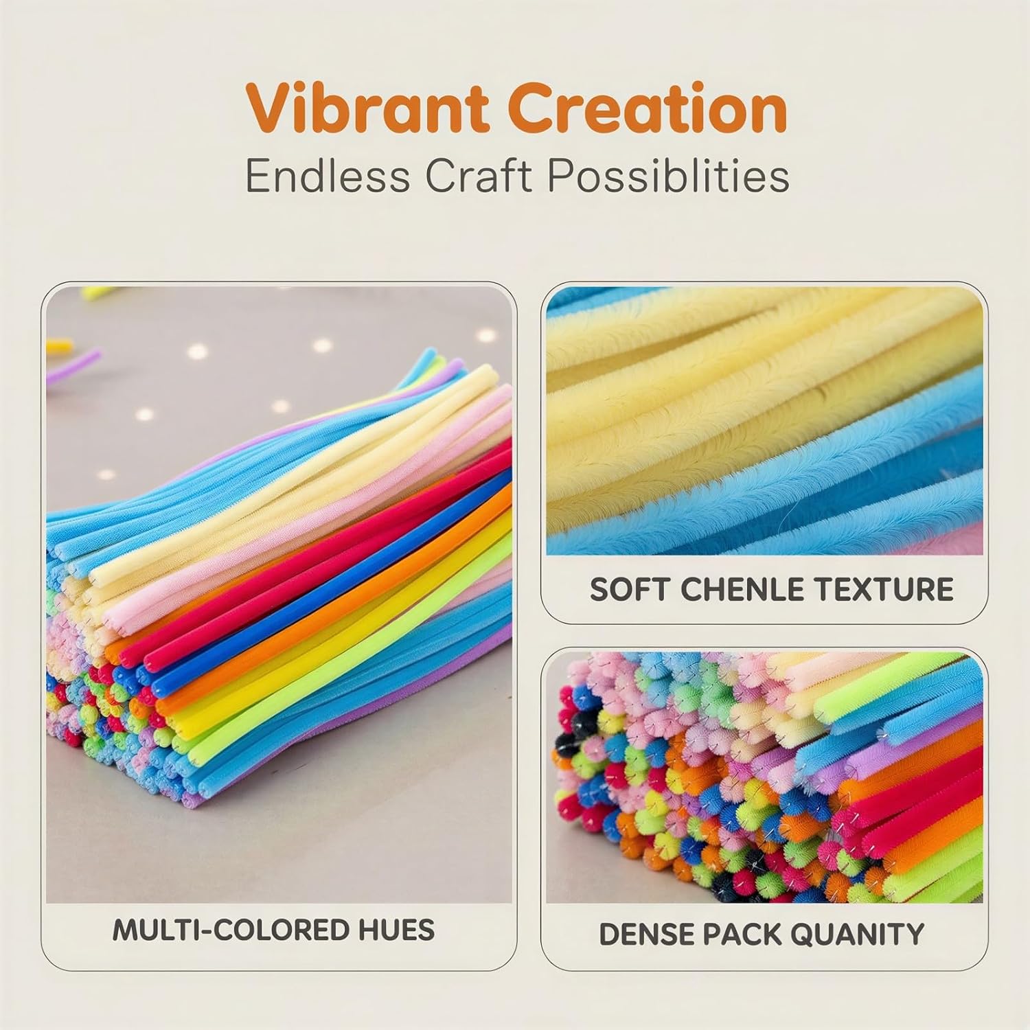 500 Pcs Pipe Cleaners Craft Set, Chenille Stems in Multiple Colors, 30 Flower Stalks, 2 Rolls Floral Tape, and Stamens, 11.8 in Bendable Twist Sticks for DIY Art Projects