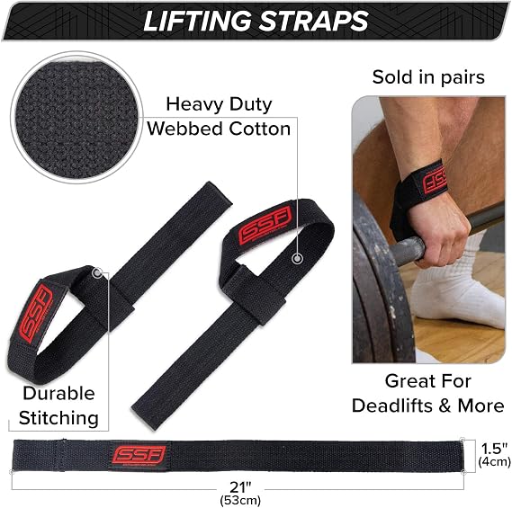 Serious Steel Fitness 1.5 to 1.75 inches wide Lifting Straps | Olympic Weightlifting Strap | Olympic Pulling Straps | Deadlift Strap | Axle Strap