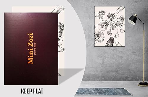 Miniatura 3 de MINI ZOZI Carro de bar lienzo póster de pared de 12 x 16 pulgadas, decoración de cocina, estética, impresión de moda, apartamento grande, cóctel,