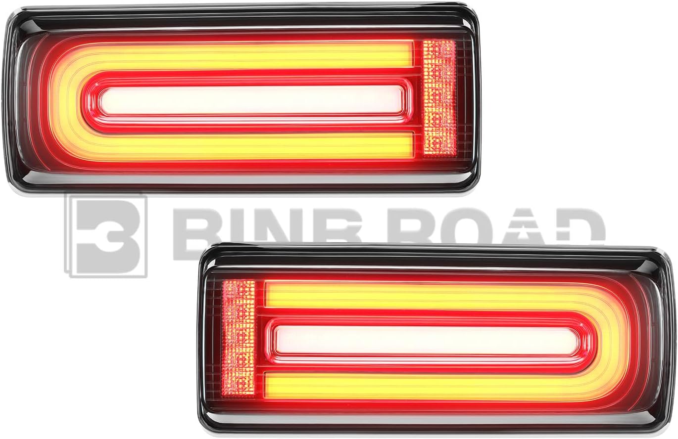 Pair of LED Tail Lights Rear Brake Lamps 4638201964 + 4638202064 Compatible with Mercedes-Benz W463 G500 G55 AMG G550 G65 AMG 2006-2018，Smoke Lens