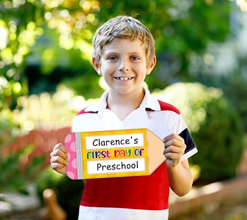 Miniatura 3 de D24TIME Letrero de pizarra de tiza para el primer y último día de escuela, letrero de primer día de jardín de infantes preescolar para niños y