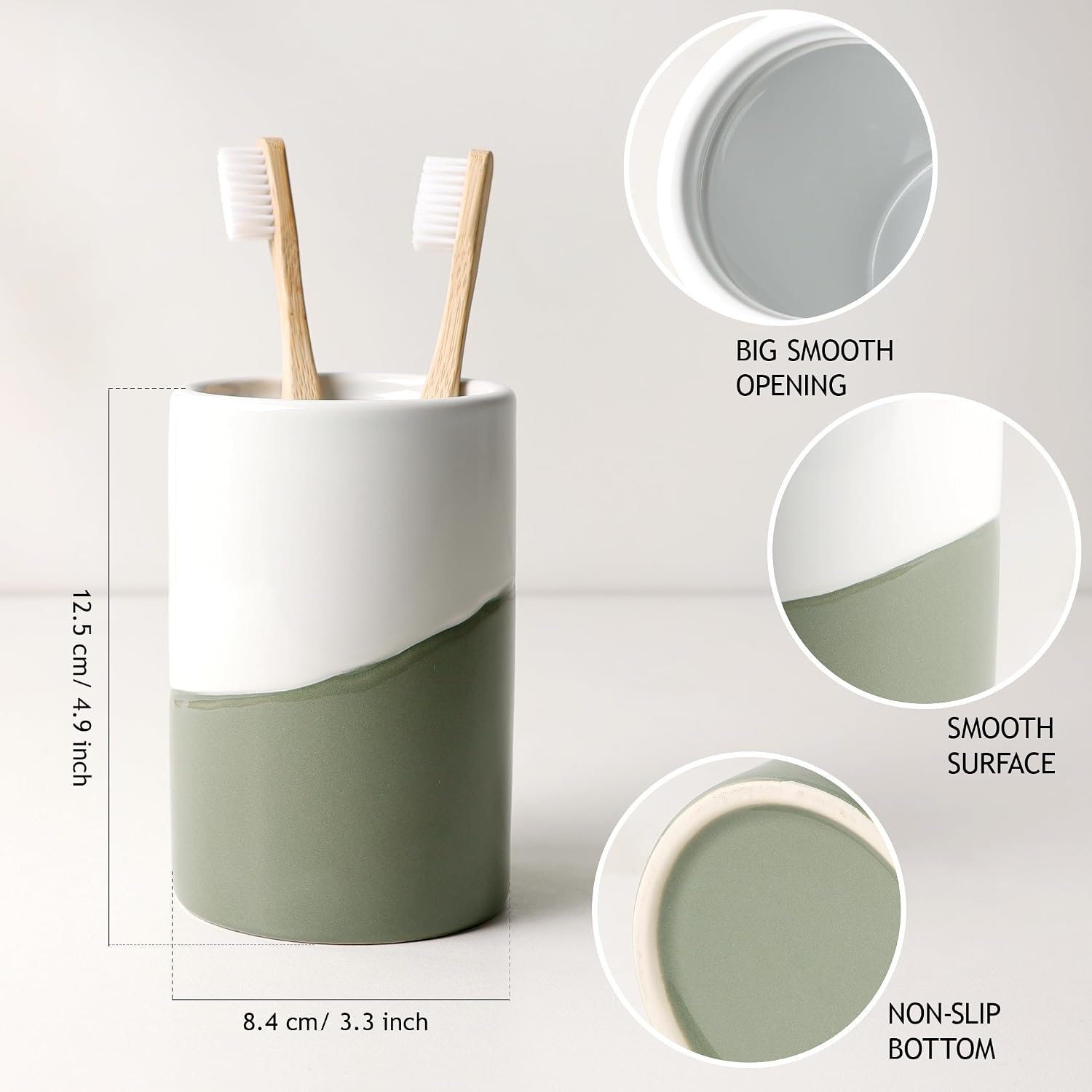 Bosilunlife Ceramic Toothbrush Holder for Bathroom