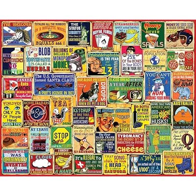 White Mountain 1000 Piece Jigsaw Puzzle for Adults Fun Vintage Collage Large Jigsaw Puzzle Gift for Seniors 24x30 - Did You Know