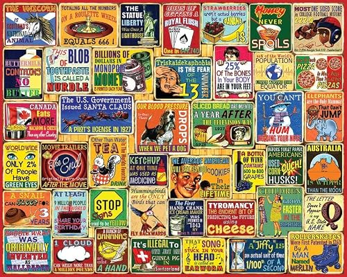 White Mountain 1000 Piece Jigsaw Puzzle for Adults Fun Vintage Collage Large Jigsaw Puzzle Gift for Seniors 24\"x30\" - Did You Know - Thumbnail 7