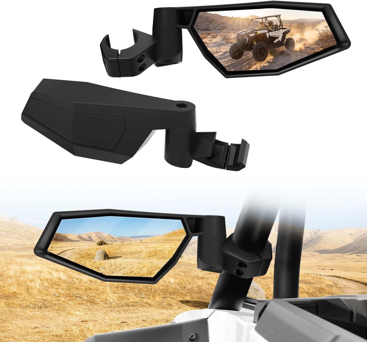 Adjustable Folding Side Rear View Mirrors for Polaris RZR XP 1000 2024 2025 2026+ Accessories, High-Definition Side View Mirrors for Polaris RZR XP 1000/Sport/XP 4 1000 Ultimate/Premium 2024+