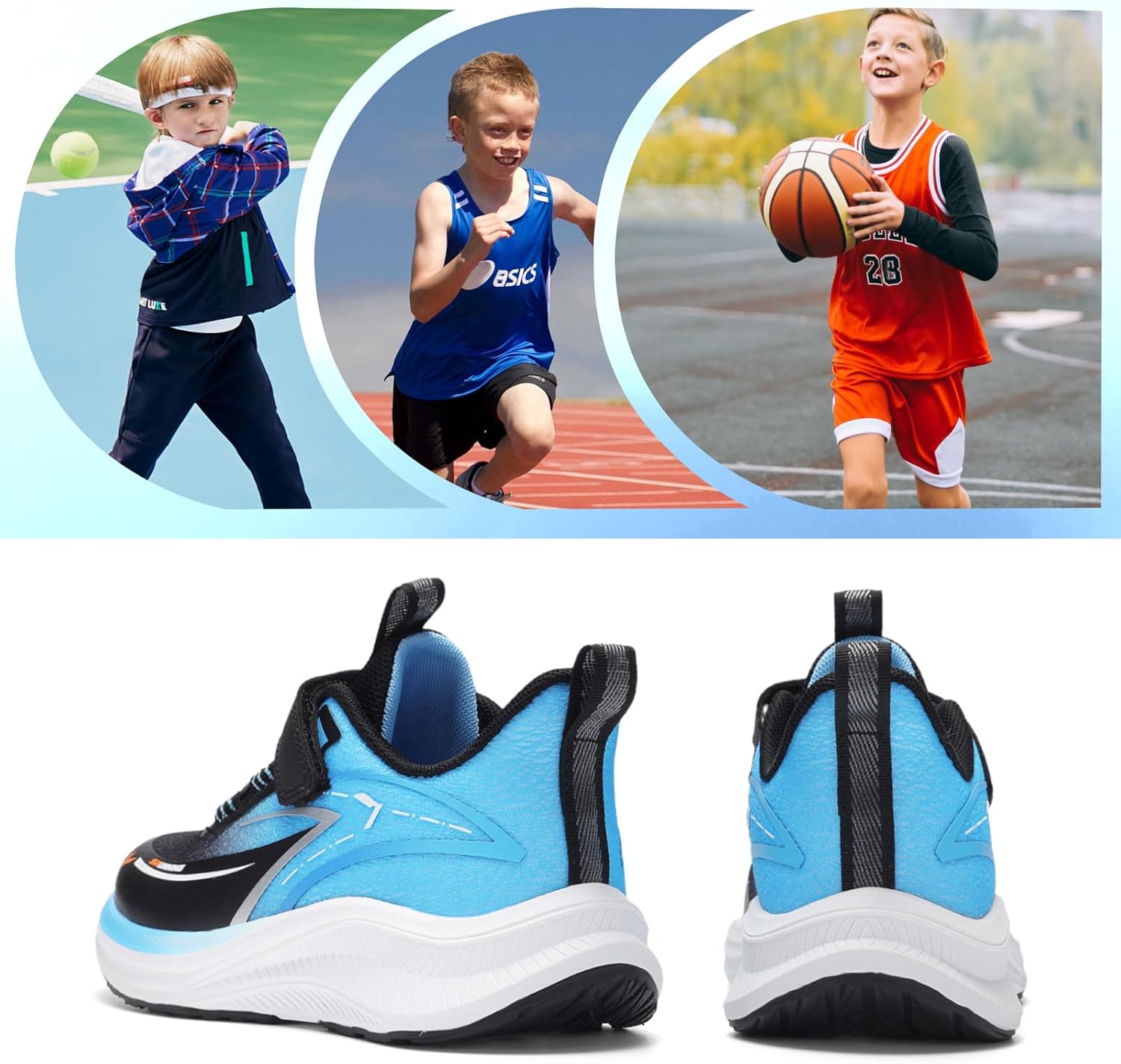 VITUOFLY Boys Sneakers Kids Running Shoes Girls Mesh Fitness Shoe Indoor Training Sneaker Lightweight Outdoor Sports Athletic Tennis Shoes for Little Kid/Big Kid