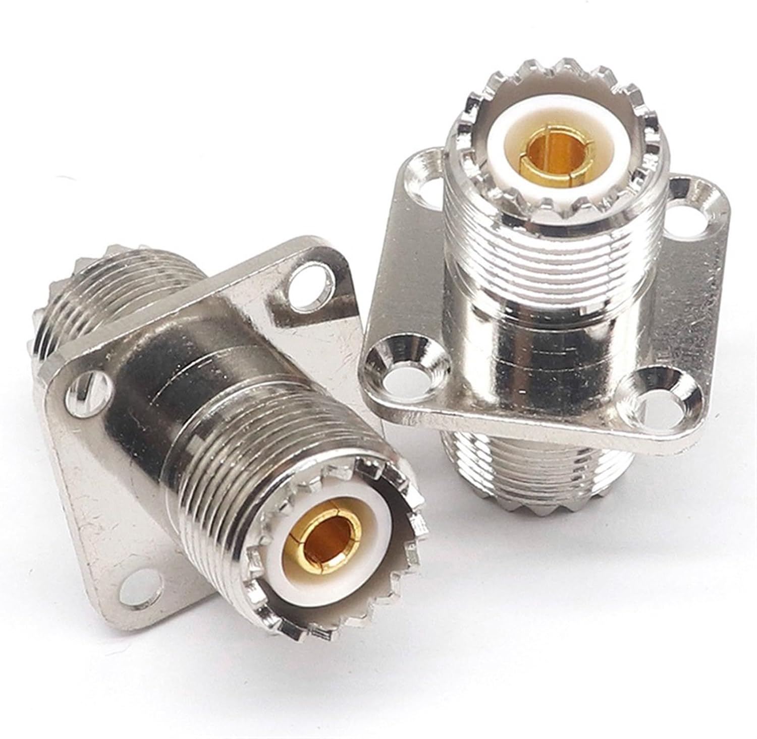 1pcs SL16 M UHF-KKF Female to SO239 Female Square Plate 25 * 25 Copper Radio Frequency RF Adapter Adapter
