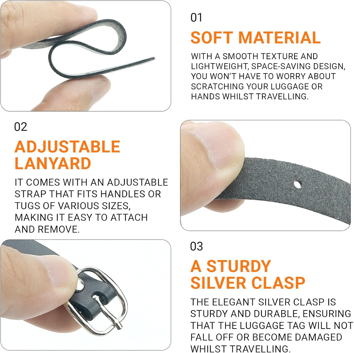 10pcs PU Leather Luggage Tag Straps with Metal Buckle Black Leather Luggage Tag Loops for Suitcases Briefcase Backpacks Travel Hanging Accessories