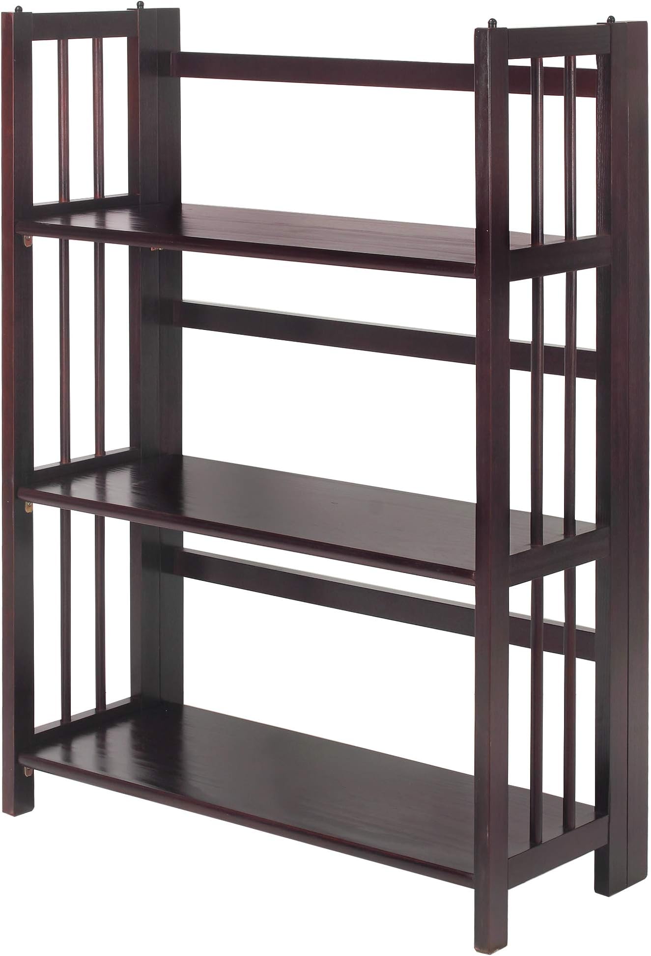 Casual Home 3 Shelf Folding Stackable Bookcase, 27.5" Wide, Espresso