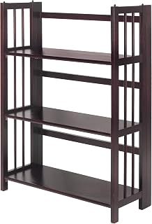 Casual Home 3 Shelf Folding Stackable Bookcase, 27.5" Wide, Espresso