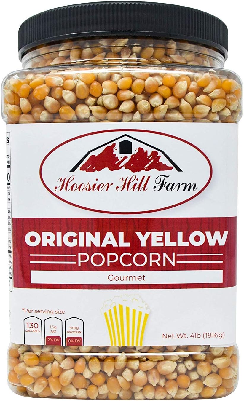 Hoosier Hill Farm Original Yellow, Popcorn Lovers 4 lb. Jar.