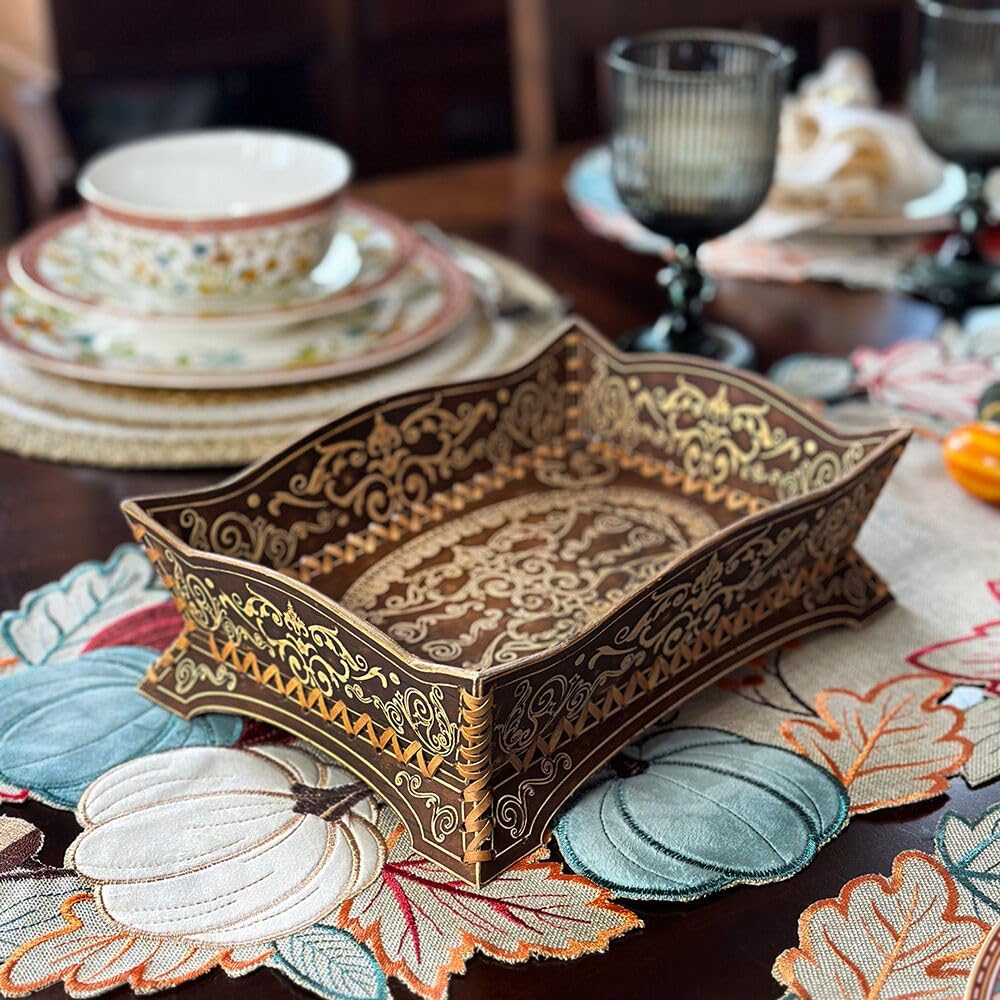 Birch Bark Bread and Pastry Basket, Bread Storage Container and Fruit Basket for Serving Set