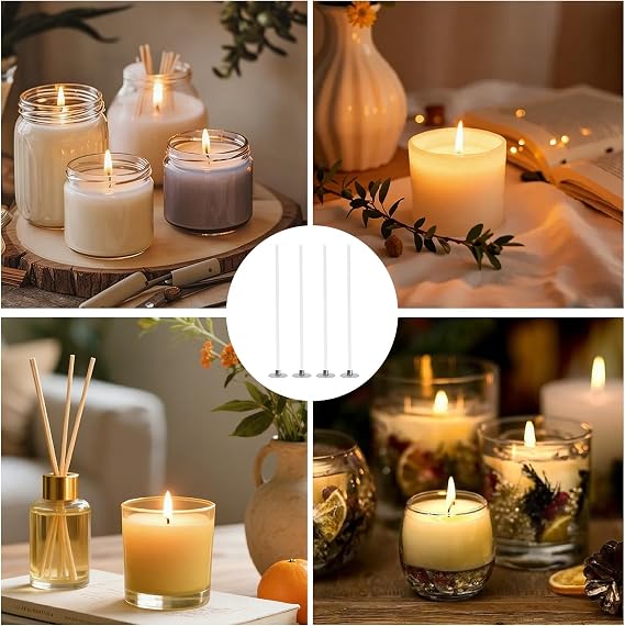 Phinus Candle Wicks Kit 213 PCS, 3 Different Size Candle Wicks for Candle Making, DIY Candle Wick with Complete Tool for Soy Wax, Beeswax, Coconut Wax (4 Inch, 6 Inch and 7.8 Inch in Length)