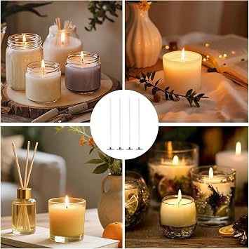 Phinus Candle Wicks Kit 213 PCS, 3 Different Size Candle Wicks for Candle Making, DIY Candle Wick with Complete Tool for Soy Wax, Beeswax, Coconut Wax (4 Inch, 6 Inch and 7.8 Inch in Length)
