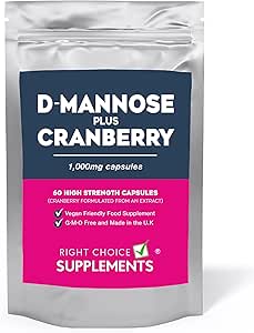 Bodygenix D-Mannose 1000mg Capsules - High Strength Pure D-Mannose Capsule For Urinary