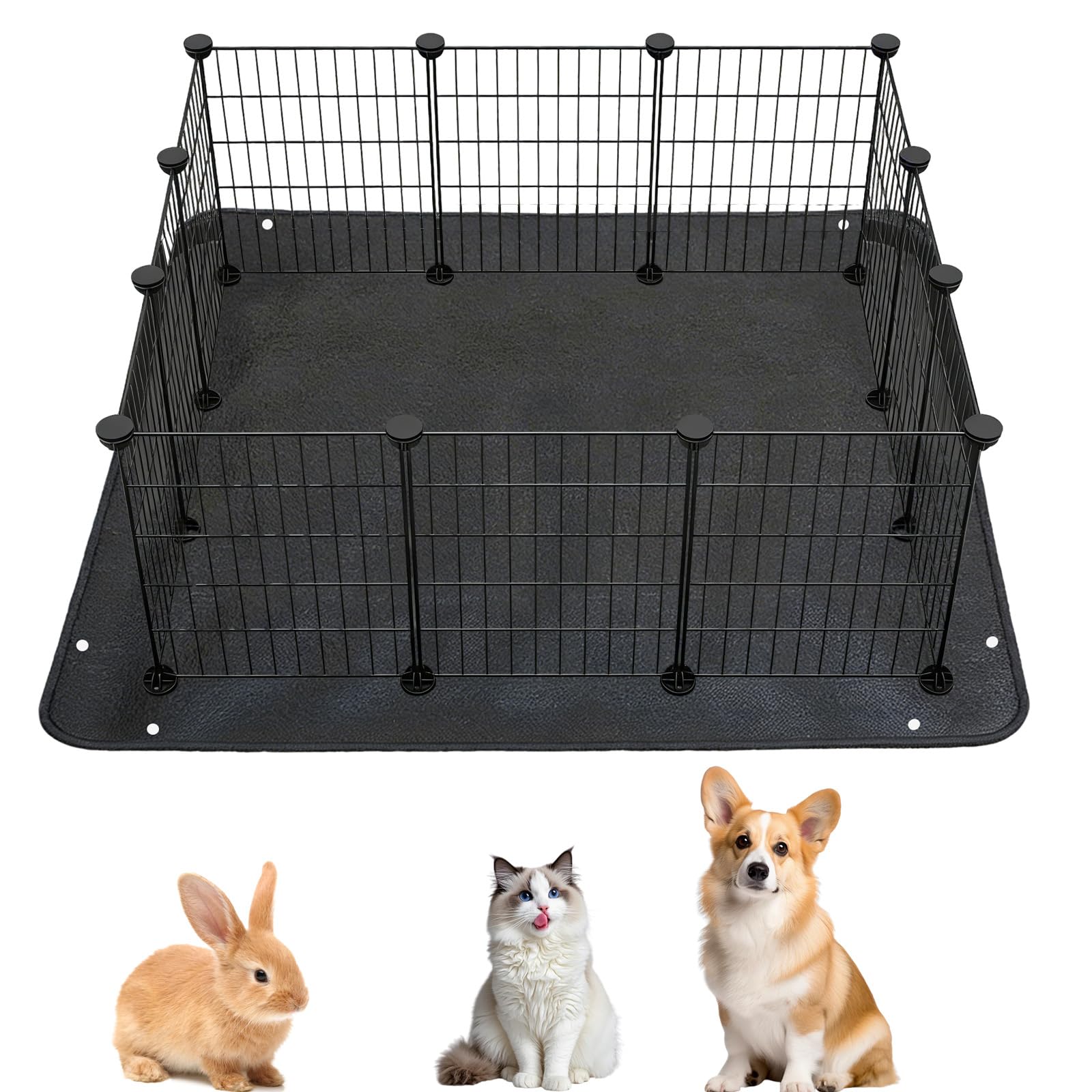 Waterproof Guinea Pig Cage Liner Mat 150x100cm, Extra Thick PVC Guinea Pig Cage Liner Tarp Bottom Reusable Base, Snap Edges Easy Clean Waterproof Floor Mat for Puppy Bunny Cat Ferrets Small Animals