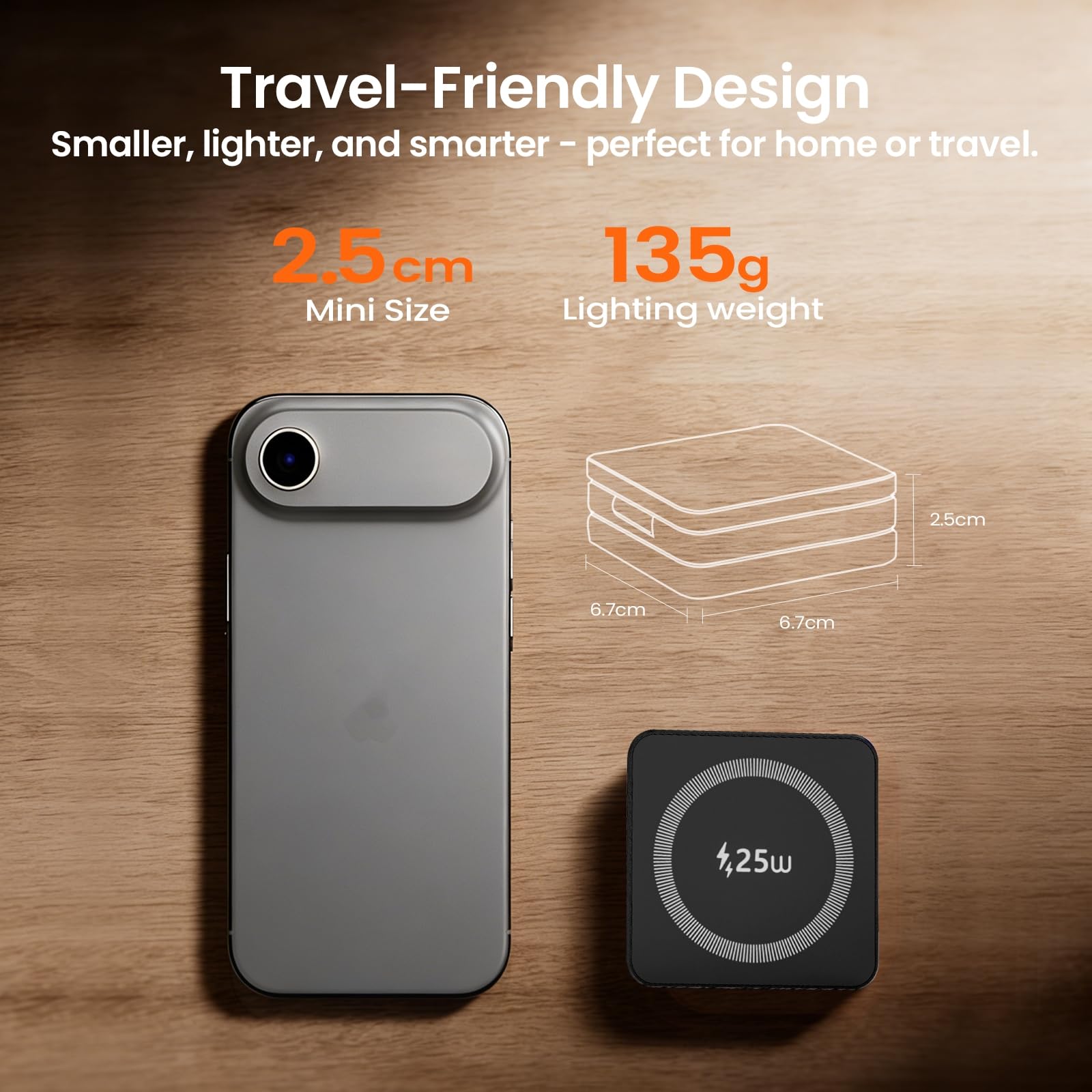 Chargeur sans Fil MagSafe 3 en 1 25W, Station de Charge magnétique pour iPhone 12 à 17, Apple Watch et AirPods, Chargeur Induction avec USB-C, Support Pliable pour Table de Chevet et Bureau