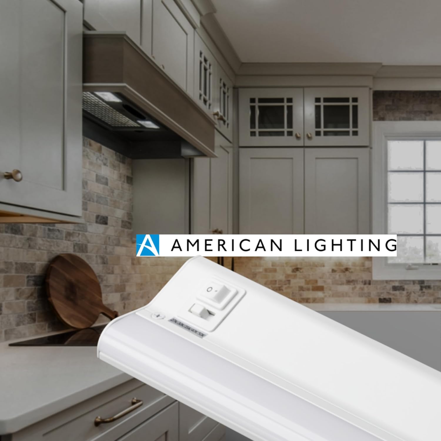 American Lighting UCR-5CCT-12-WH - 12 Inch LED Under Cabinet Lighting White Fixture Courant with Two Receptacles - Adjustable Color Temperature - 120V AC - Ideal for Kitchens (2 Pack)