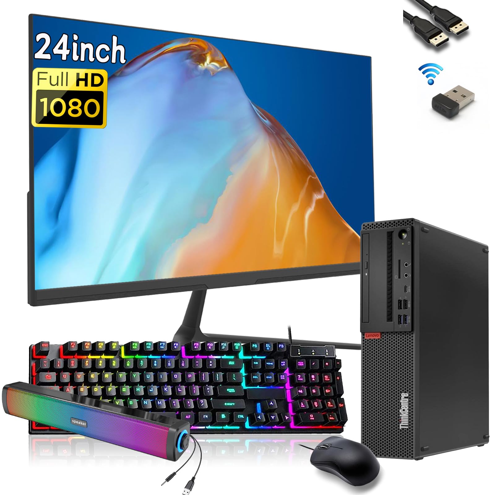 ミニPC Lenovo ThinkCentre M720s Office2021 Lenovo ThinkCentre M720S SFF PC Desktop Computer, with 24