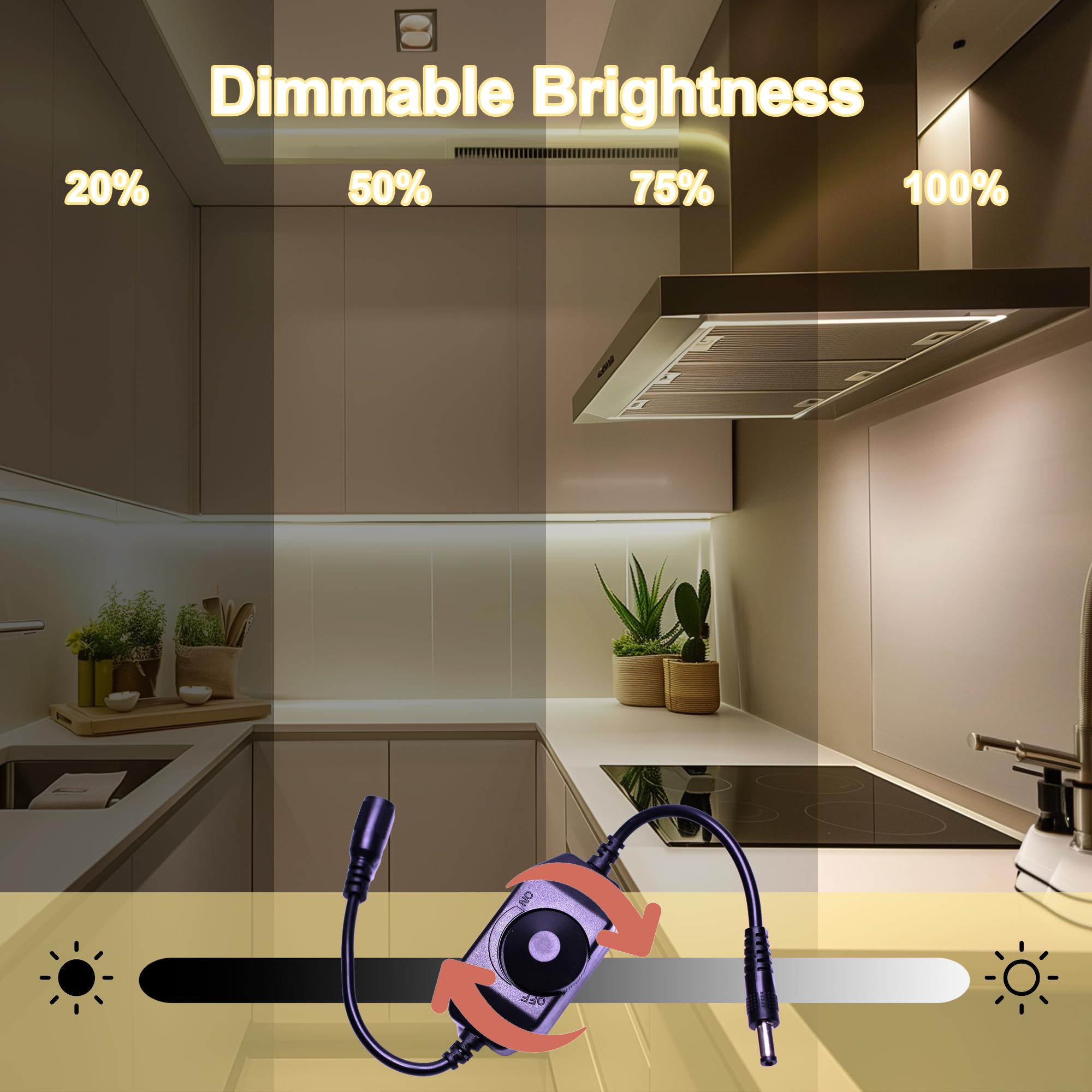 ACELUMO Striscia LED 4000k, Striscia LED COB 3 metri con Alimentatore e Dimmer, CRI 92+, larghezza 8 mm, Striscia LED Dimmerabile per Mobile, TV, Cucina, Bianco Naturale