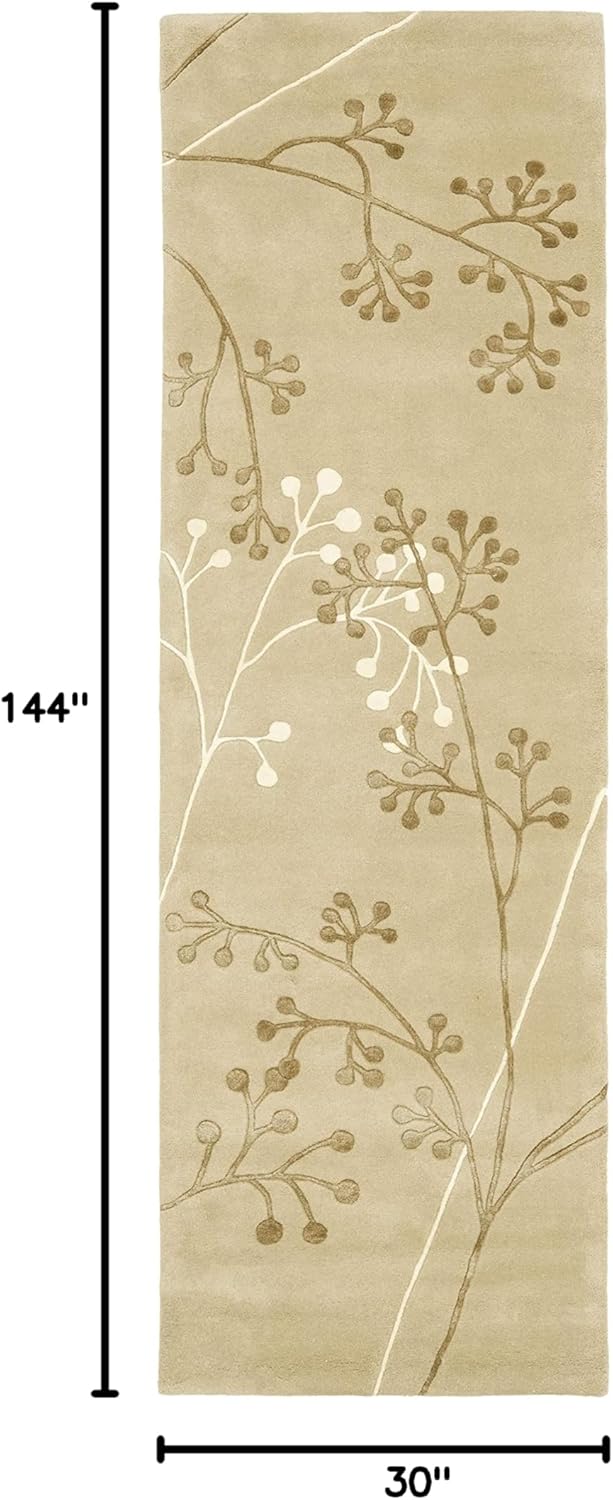 SAFAVIEH Soho Collection 2'6" x 12' Sage SOH305E Handmade Premium Wool Runner Rug