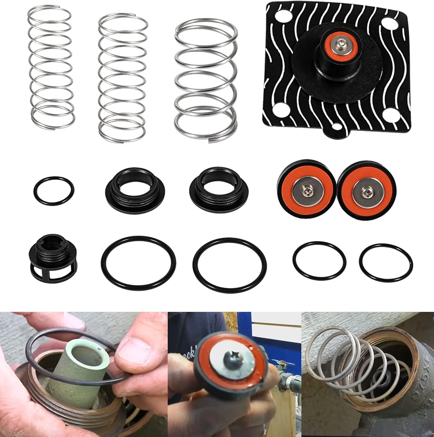 1/4"-1/2" Complete Backflow Repair Kit Fits for Zurn Wilkins 975XL/975XL2 Backflow Preventers, Replacement RK14-975XLC Components Repair Set