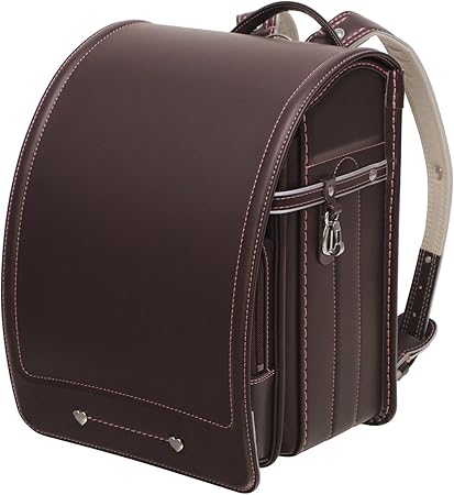 Amazon 日本製ランドセル アルファハートワイド Ah529 H117 女の子 茶色 チョコ ブラウン ピンク ランドセル シューズ バッグ