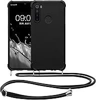Vista 8 de kwmobile Funda cruzada compatible con Xiaomi Redmi Note 8 (2019/2021) - Funda de silicona TPU con correa - Negro