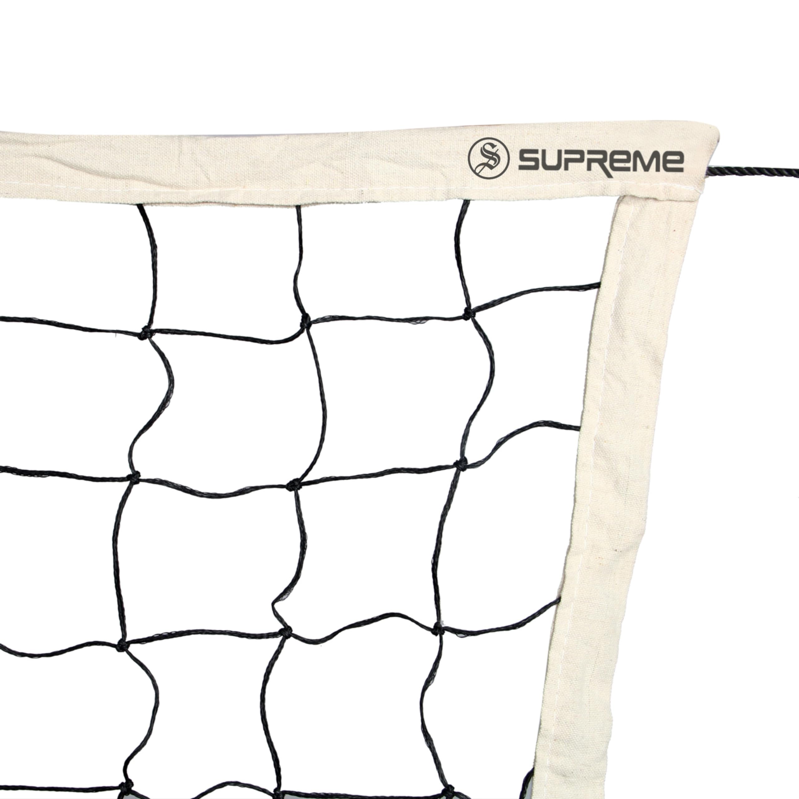 Supreme Volleyball Net Classic (4 Side Canvas) Heavy Duty (Pack of 1) Volleyball Net (Black, Beige) 1